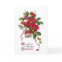 Poinsettia Bells and Holly Vintage Christmas