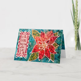 Cartão De Festividades Poinsettia Fa la la Christmas Greetings