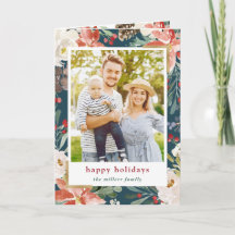 Poinsettia Holly Berries Foto Floral Natal