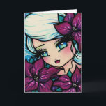 Cartão De Festividades Poinsettia Pixie Winter Christmas Fantasy Art Card<br><div class="desc">This greeting card was designed and created featuring the original,  hand-painted Fantasy Art of Hannah Lynn. To learn more about the artist,  go to hannanhlynnart.com.</div>