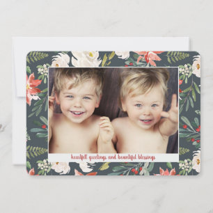 Cartão De Festividades Poinsettia Watercolor 3 Férias de Natal
