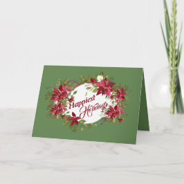 Cartão De Festividades Poinsettias de Feriados Mais Felizes