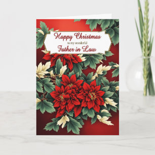 Cartão De Festividades Poinsettias de Natal para o Sogro