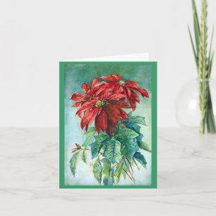 Cartão De Festividades Poinsettias Fine Art Christmas Card