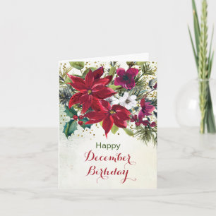 Cartão De Festividades Poinsettias, Natal de dezembro