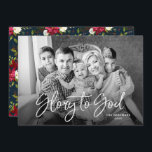 Cartão De Festividades Poinsettias Pintadas | Foto com Cheio<br><div class="desc">Envie cartões de natal na moda com esses belos cartões com fotos,  apresentando a tipografia moderna e uma design de poinsettia pintada atrás.</div>