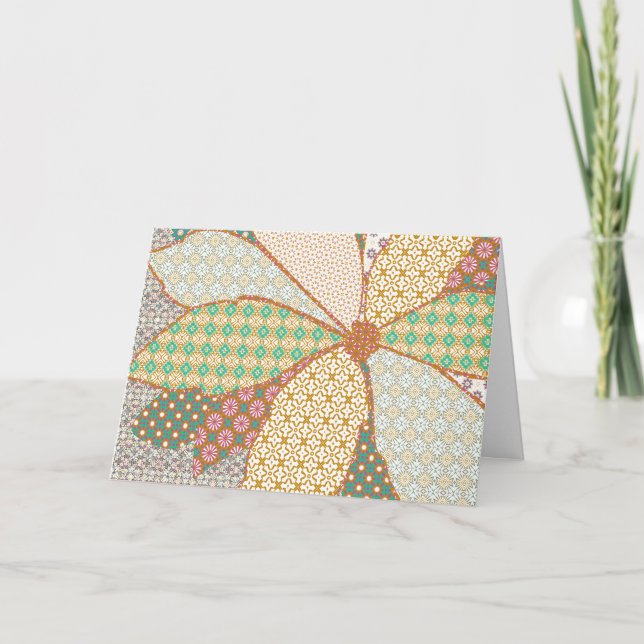 Cartão De Festividades Pointsetta do Applique (Frente)