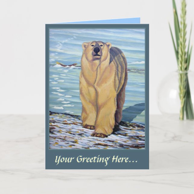 Cartão De Festividades Polar Bear Art Cards Custom Wildlife Art Cards (Frente)