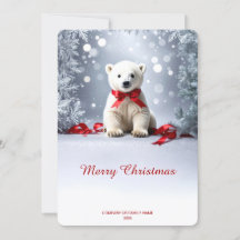 Polar Bear Christmas Holiday Card