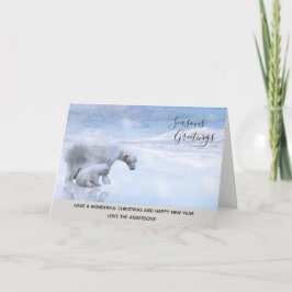 Cartão De Festividades Polar Bear Cub Winter Snow Xmas Foto Personalizada