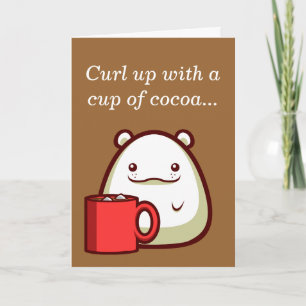 Cartão De Festividades Polar Bear "Curl up with a cup of cocoa..." Card