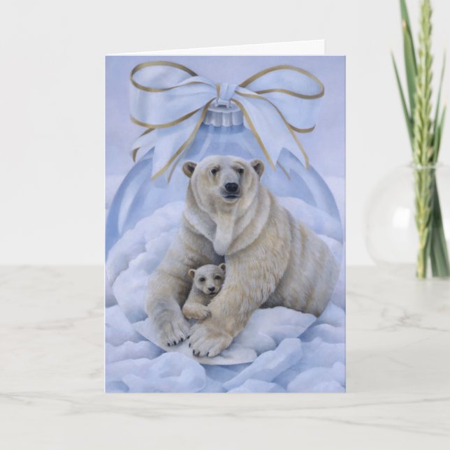 Cartão De Festividades Polar Bear Holiday Card (Frente)
