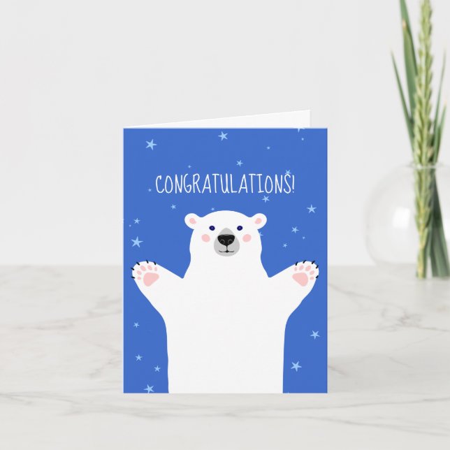 Cartão De Festividades Polar Bear New Baby Congratulations Cards (Frente)