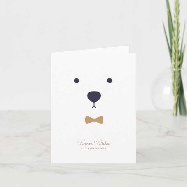 Cartão De Festividades Polar Bear Note Card (Frente)