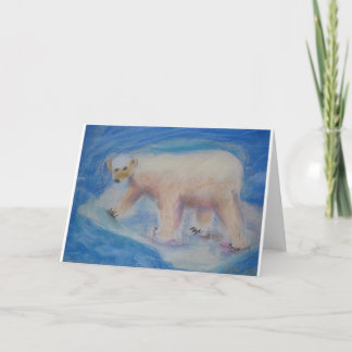 Cartão De Festividades Polar bear on shrinking ice