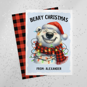 Cartão De Festividades Polar Bear Sala de Aula das Crianças Natal