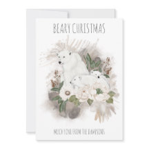 Polar Bears Beary Christmas name White