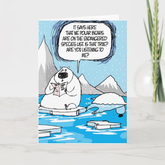 Cartão De Festividades Polar Bears Extinct Christmas Card (Frente)