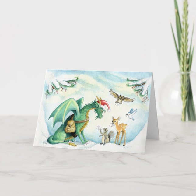 Cartão De Festividades Polar Express Dragon - Greeting card (Frente)