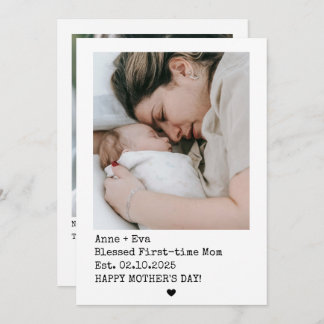 Cartão De Festividades Polaroid Estilo 2 Fotos Primeiro Dia das Mães
