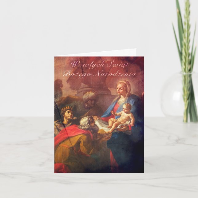 Cartão De Festividades Polish/English Christmas Card - Adoration (Frente)