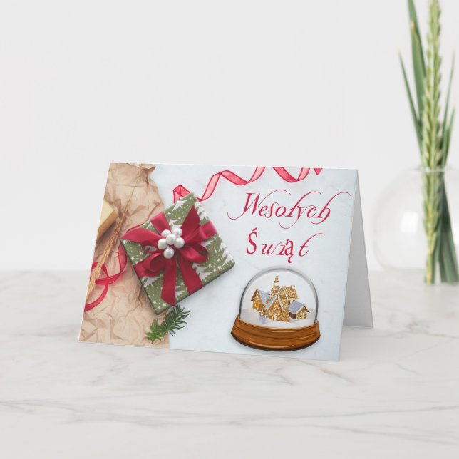 Cartão De Festividades Polish/Polski - Merry Christmas/Wesołych Świąt (Frente)