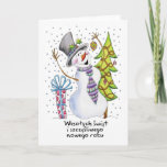 Cartão De Festividades Polish - Snowman - Happy Snowman - Wesołych świąt<br><div class="desc">Polish - Snowman - Happy Snowman - Wesołych świąt</div>