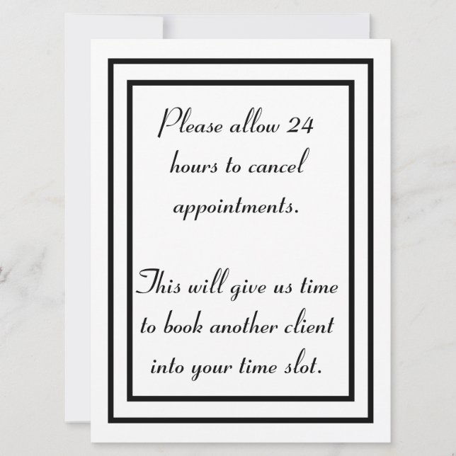 Cartão De Festividades Política de cancelamento (Frente)