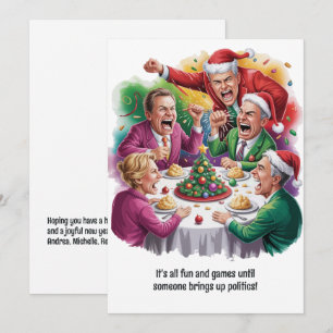 Cartão De Festividades Política Familiar Divertida de Natal