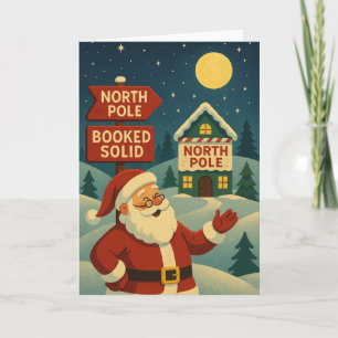 Cartão De Festividades Polo Norte Reservado Sólido - Brilho da Meia-Noite