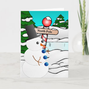 Cartão De Festividades Polo Norte Snowman