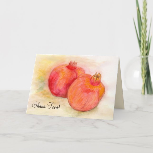 Cartão De Festividades Pomegranates - Rosh Hashana Greeting Card (Frente)