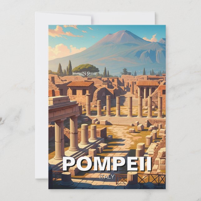 Cartão De Festividades Pompeii Itália Monte Vesúvio Viagem (Frente)