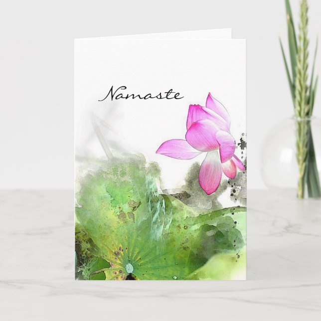 Cartão De Festividades POND LOTUS l Chinese Brush Painting Art (Frente)