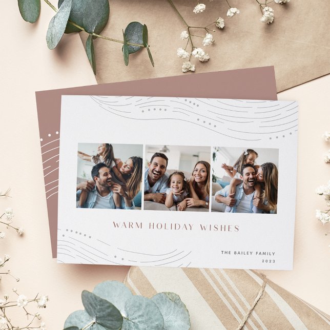 Cartão De Festividades Pontas de inverno | 3 Colagem de Fotografias (Criador carregado)