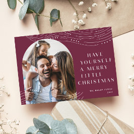 Cartão De Festividades Pontas de inverno | Solteiro Foto Natal