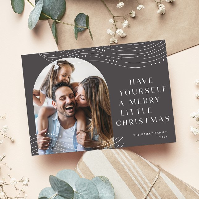 Cartão De Festividades Pontas de inverno | Solteiro Foto Natal (Criador carregado)