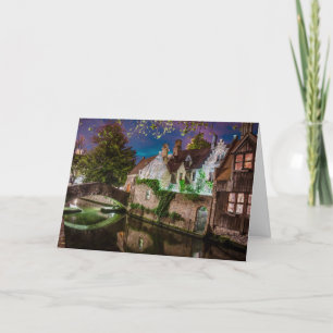 Cartão De Festividades Ponte Bonifacius em Bruges