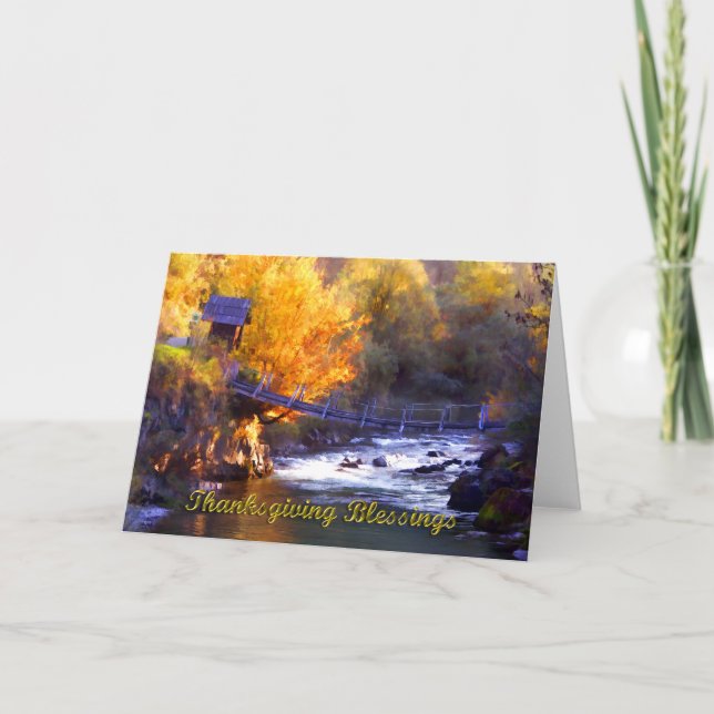 Cartão De Festividades Ponte entre as Bênçãos de Ação de Graças (Frente)