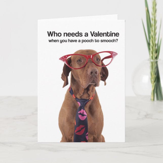 Cartão De Festividades Pooch to Smooch (Vizsla) Greeting Card (Frente)