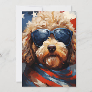 Cartão De Festividades Poodle 4 de julho Dia da Independência