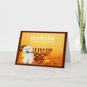 Cartão De Festividades Poodle Chanukah Card Menorah
