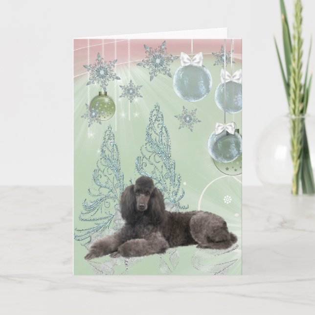 Cartão De Festividades Poodle Christmas (Frente)