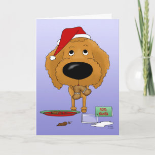 Cartão De Festividades Poodle Christmas