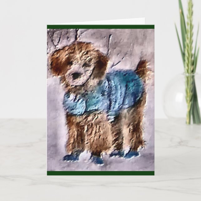 Cartão De Festividades Poodle Christmas Gifts (Frente)