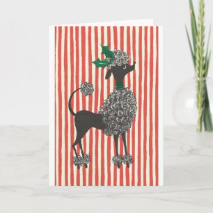 Cartão De Festividades Poodle de Natal