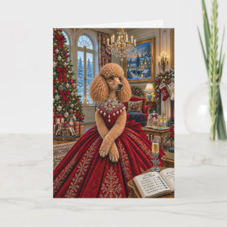 Cartão De Festividades Poodle do Inn de Natal da Sra. Parker