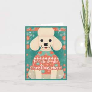 Cartão De Festividades Poodle em Ugly Christmas Sweater Único