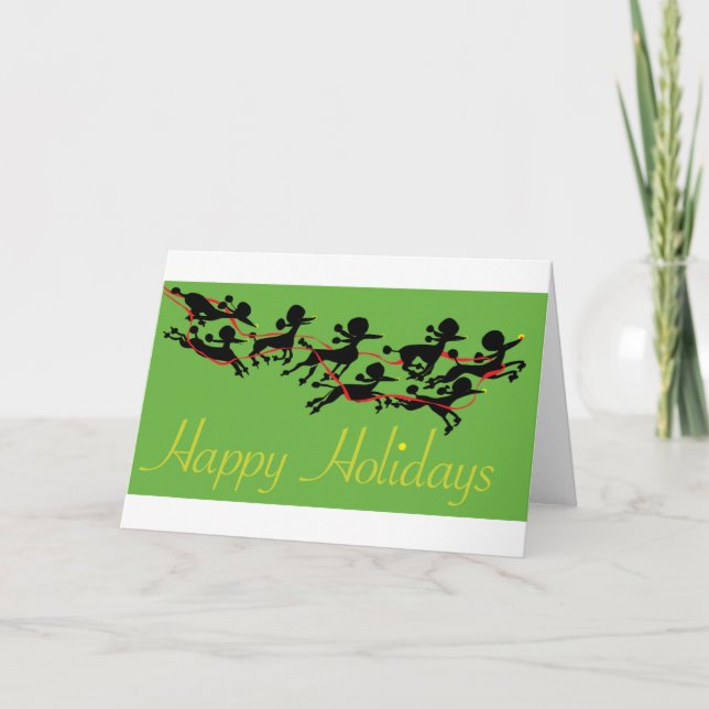 Cartão De Festividades Poodle holiday (Frente)