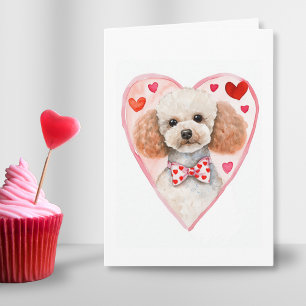 Cartão De Festividades Poodle Mãe Dia de os namorados Cachorro Adorava Co